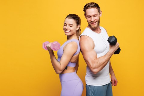 Hantle sześciokątne zestaw 2x2 kg ciężarki do ćwiczeń obciążniki fitness różowe ModernHome ModernHome