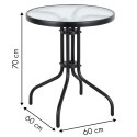 Stolik ogrodowy 60 cm szkło hartowane stół na ogród taras balkon MultiGarden MultiGarden
