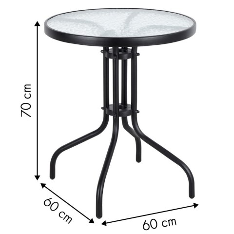 Stolik ogrodowy 60 cm szkło hartowane stół na ogród taras balkon MultiGarden MultiGarden