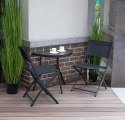 Stolik półokrągły szklany kawowy na balkon taras patio czarny MultiGarden MultiGarden