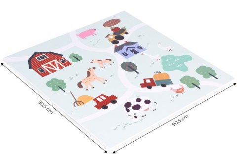 Duża mata piankowa EVA dla dzieci Farma 90,5x90,5 cm 21 el. ECOTOYS ECOTOYS