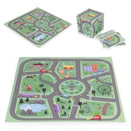 Duża mata piankowa EVA dla dzieci Miasto 90,5x90,5 cm 21 el. ECOTOYS ECOTOYS