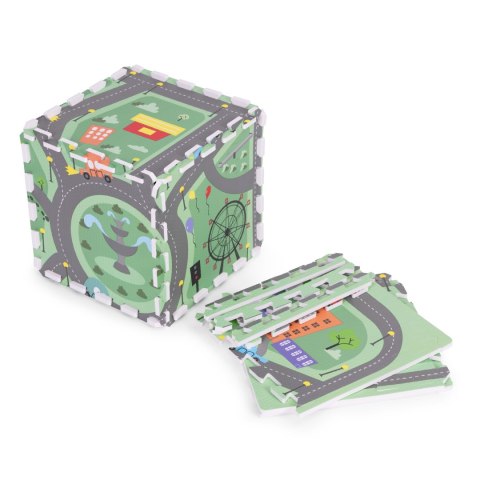 Duża mata piankowa EVA dla dzieci Miasto 90,5x90,5 cm 21 el. ECOTOYS ECOTOYS