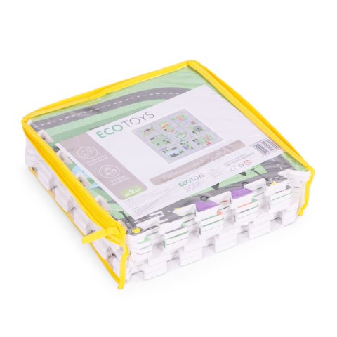 Duża mata piankowa EVA dla dzieci Miasto 90,5x90,5 cm 21 el. ECOTOYS ECOTOYS
