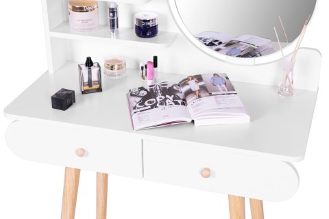 Duża nowoczesna toaletka kosmetyczna lustro półki ModernHome ModernHome