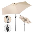 Duży parasol ogrodowy skośny łamany z korbą 6 żeber beżowy 270 cm MultiGarden MultiGarden