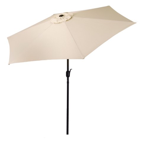 Duży parasol ogrodowy skośny łamany z korbą 6 żeber beżowy 270 cm MultiGarden MultiGarden