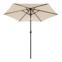 Duży parasol ogrodowy skośny łamany z korbą 6 żeber beżowy 270 cm MultiGarden MultiGarden