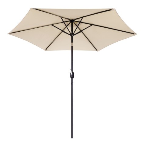 Duży parasol ogrodowy skośny łamany z korbą 6 żeber beżowy 270 cm MultiGarden MultiGarden