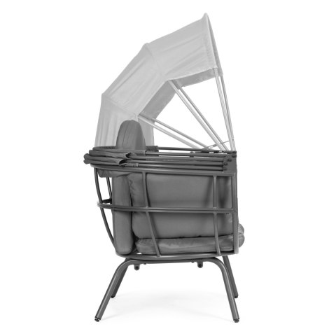 Fotel ogrodowy kokon ze składanym daszkiem szary ModernHome ModernHome