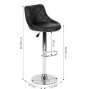Hoker stołek barowy obrotowy podnóżek regulacja wysokości chrom ekoskóra ModernHome ModernHome