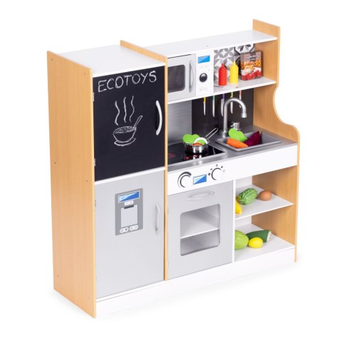 Kuchnia dla dzieci z dźwiękiem i LED tablica kredowa metalowe akcesoria MDF +3 lata ECOTOYS ECOTOYS
