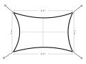 Kwadratowy żagiel przeciwsłoneczny 5x5 m daszek wodoodporny szary MultiGarden MultiGarden