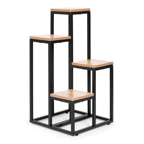 Kwietnik regał na kwiaty ozdoby 4 półki metal MDF jasny orzech ModernHome ModernHome
