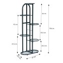 Nowoczesny metalowy kwietnik stojak na kwiaty 6 poziomów czarny ModernHome ModernHome