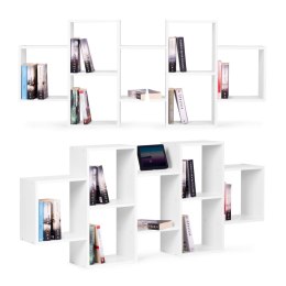 Nowoczesny wiszący regał 8 półek biały ModernHome ModernHome