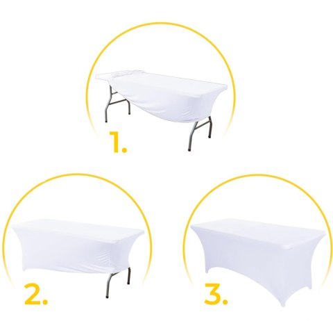 Obrus uniwersalny pokrowiec na stół cateringowy 180 cm 6FT biały elastyczny MultiGarden MultiGarden