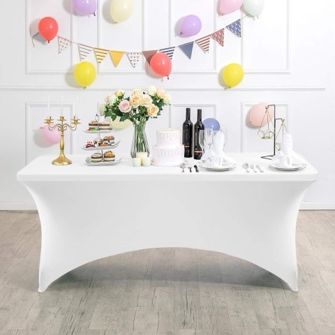 Obrus uniwersalny pokrowiec na stół cateringowy 180 cm 6FT biały elastyczny MultiGarden MultiGarden