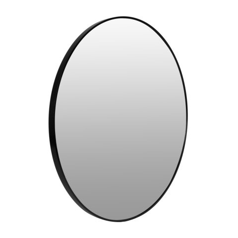 Okrągłe lustro ścienne 60 cm wiszące nowoczesne czarna rama aluminium ModernHome ModernHome