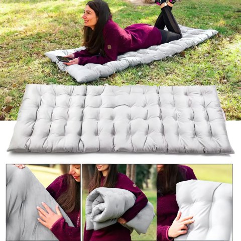 Poduszka na krzesło leżak ogrodowy szara 145 x 52 cm ModernHome ModernHome