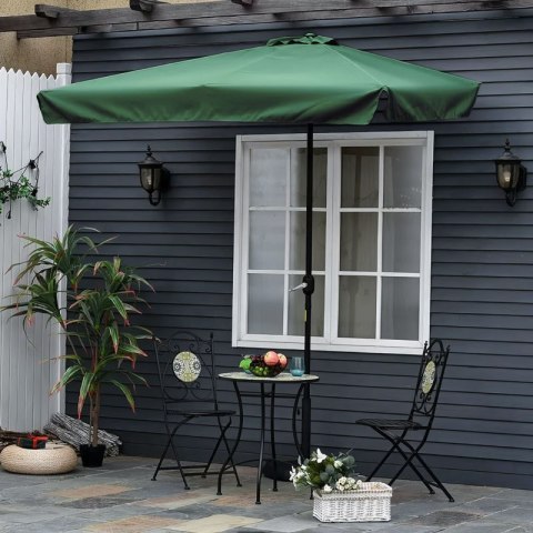 Prostokątny duży parasol ogrodowy skośny łamany z korbą zielony 200x140 cm MultiGarden MultiGarden