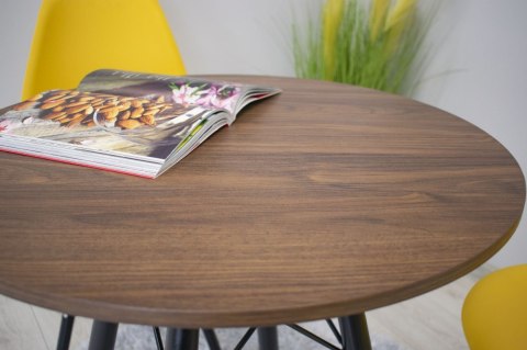 Stolik kawowy TODI nowoczesny skandynawski brązowy okrągły blat 60cm LEOBERT
