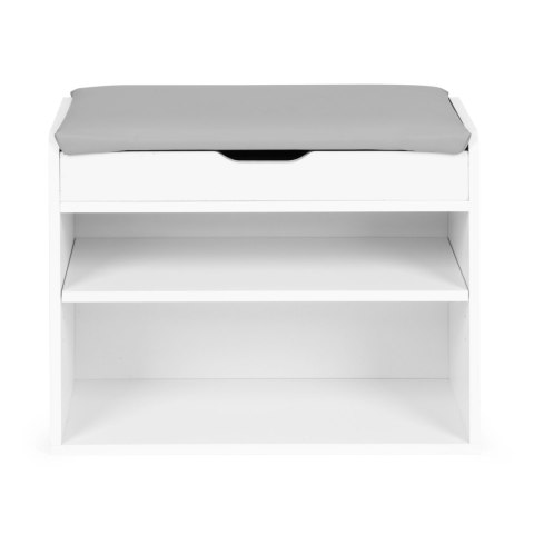 Szafka na buty z otwieranym siedziskiem 2 półki biała ModernHome ModernHome