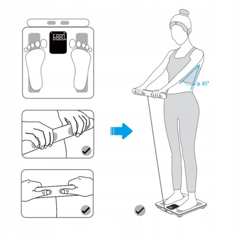 Waga łazienkowa analityczna 15 parametrów Apple Health Google Fit SCALA WEBBER WEBBER