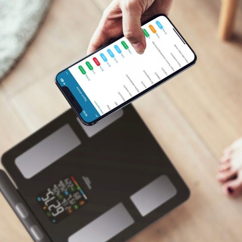 Waga łazienkowa analityczna 15 parametrów Apple Health Google Fit SCALA WEBBER WEBBER