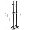 Wieszak stojący 8 haczyków 175 cm metal czarny ModernHome ModernHome