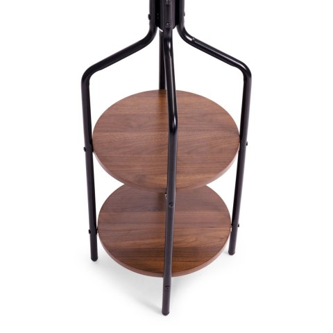 Wieszak stojący z półkami 8 haczyków 180 cm metal czarny ModernHome ModernHome