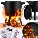 Kociołek żeliwny demontowany 8l garnek + patelnia grill BD-480 348000