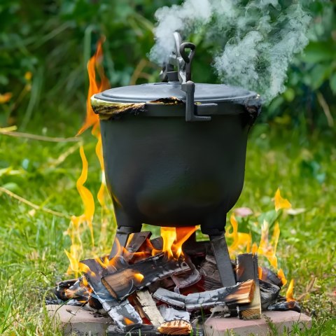Kociołek żeliwny stojący 5L garnek myśliwski ognisko grill MultiGarden MultiGarden