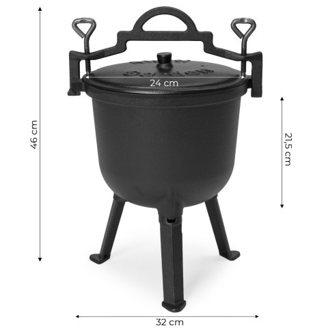 Kociołek żeliwny stojący 8L garnek myśliwski ognisko grill MultiGarden MultiGarden