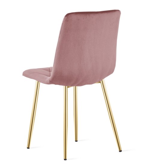 Krzesło LIBRA - różowy aksamit / nogi kolor złoty x 4