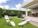 Leżak fotel ogrodowy plażowy składany 2w1 leżanka beżowy MultiGarden MultiGarden