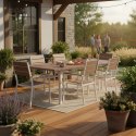 Stół ogrodowy rozkładany 180-240 cm do 12 os. stal HDPE beżowy MultiGarden MultiGarden