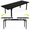 Stół ogrodowy rozkładany 180-240 cm do 12 os. stal HDPE czarny MultiGarden MultiGarden