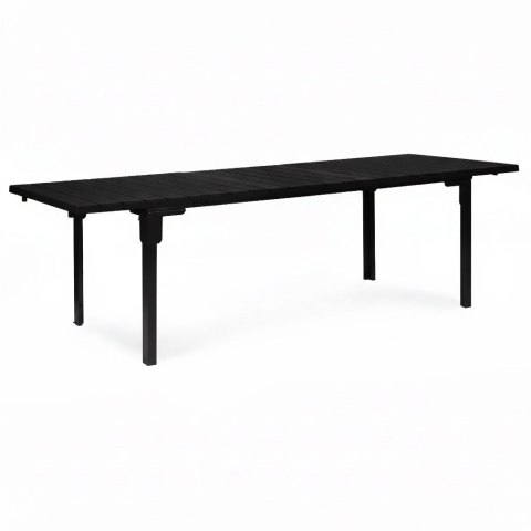 Stół ogrodowy rozkładany 180-240 cm do 12 os. stal HDPE czarny MultiGarden MultiGarden