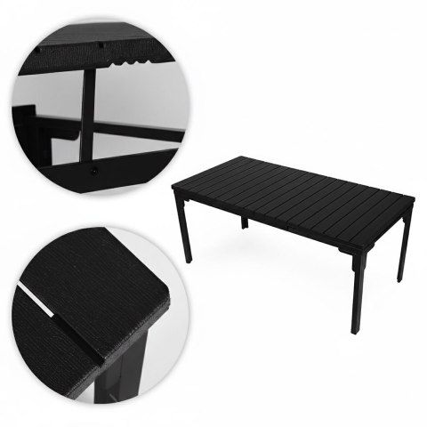 Stół ogrodowy rozkładany 180-240 cm do 12 os. stal HDPE czarny MultiGarden MultiGarden
