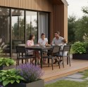 Stół ogrodowy rozkładany 180-240 cm do 12 os. stal HDPE szary MultiGarden MultiGarden