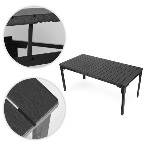 Stół ogrodowy rozkładany 180-240 cm do 12 os. stal HDPE szary MultiGarden MultiGarden