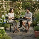 Stolik ogrodowy kwadratowy 60 cm szkło hartowane stół na ogród taras balkon czarny MultiGarden MultiGarden