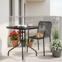Stolik ogrodowy kwadratowy 60 cm szkło hartowane stół na ogród taras balkon czarny MultiGarden MultiGarden