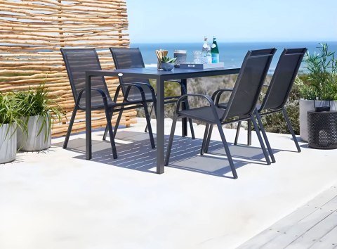 Zestaw komplet 2 krzeseł ogrodowych na taras balkon czarne MultiGarden MultiGarden