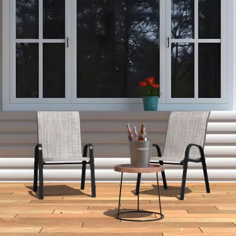 Zestaw komplet 4 krzeseł ogrodowych na taras balkon jasny szary MultiGarden MultiGarden