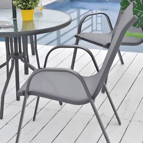 Zestaw komplet 4 krzeseł ogrodowych na taras balkon szare MultiGarden MultiGarden
