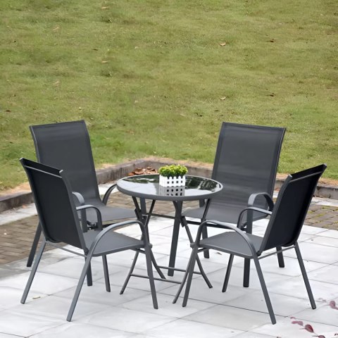 Zestaw komplet 4 krzeseł ogrodowych na taras balkon szare MultiGarden MultiGarden