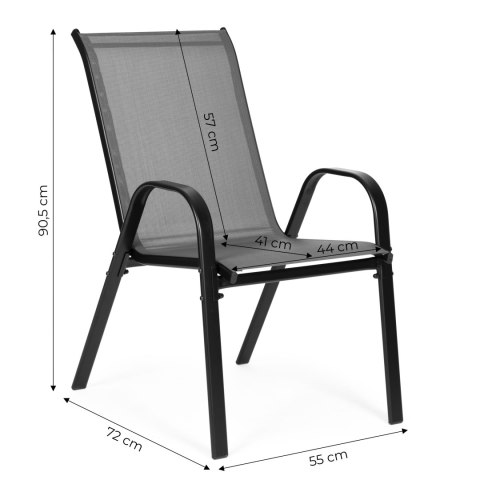 Zestaw komplet 4 krzeseł ogrodowych na taras balkon szare MultiGarden MultiGarden