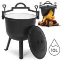 Kociołek żeliwny emaliowany 10L stojący garnek myśliwski ognisko grill MultiGarden MultiGarden